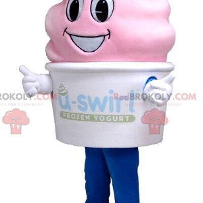 Blue and white chewing gum tablet REDBROKOLY mascot / REDBROKO_02483