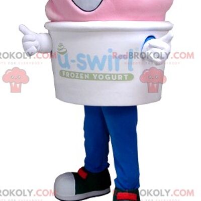 Blue and white chewing gum tablet REDBROKOLY mascot / REDBROKO_02483