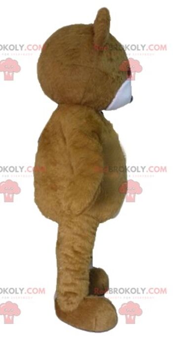 Mascotte d'ours marron et blanc REDBROKOLY avec un large sourire / REDBROKO_02548 3