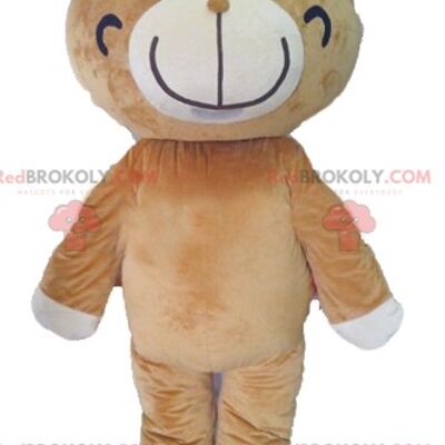 Brauner Bär REDBROKOLY Maskottchen brauner und weißer Teddybär / REDBROKO_02549