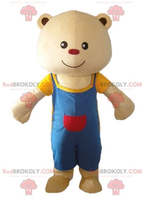 REDBROKOLY mascot big brown and yellow bear very smiling / REDBROKO_02556