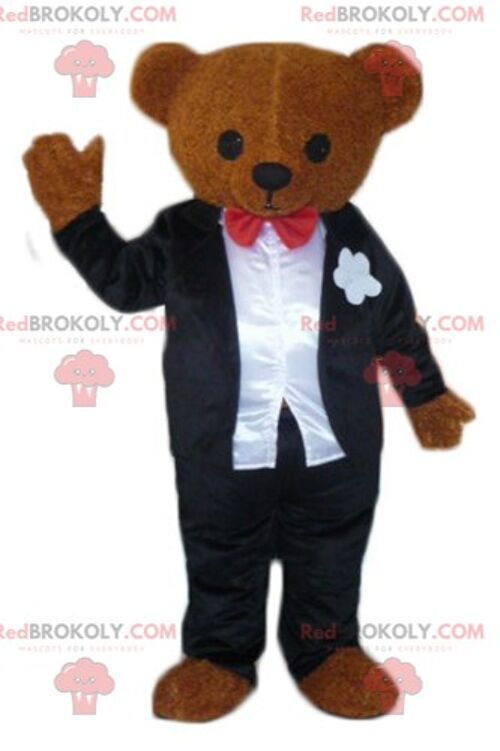 Brown bear REDBROKOLY mascot dressed as a chef / REDBROKO_02560