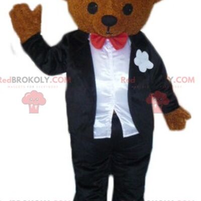 Brown bear REDBROKOLY mascot dressed as a chef / REDBROKO_02560