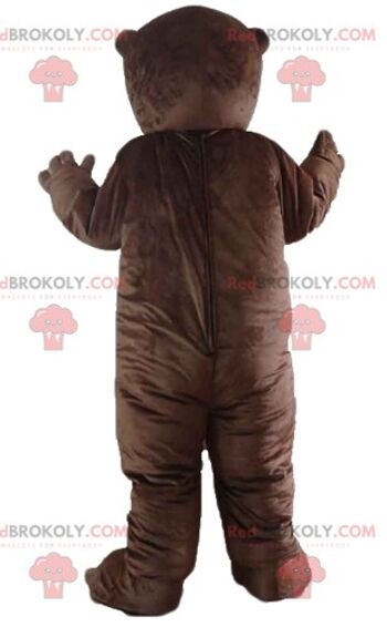 Mascotte d'ours en peluche marron et beige REDBROKOLY en tenue bleue / REDBROKO_02607 2