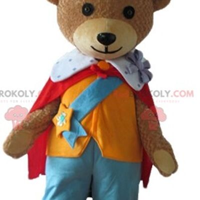 Teddy bear REDBROKOLY mascot with blue overalls / REDBROKO_02618