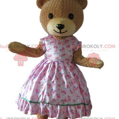 Mascotte dell'orso bruno REDBROKOLY vestito con un abito da re colorato / REDBROKO_02619