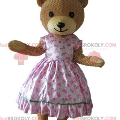 Brown bear REDBROKOLY mascot dressed in a colorful king outfit / REDBROKO_02619
