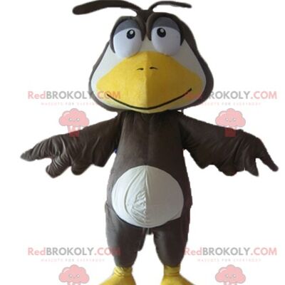 Multicolored bird REDBROKOLY mascot with feathers on the head / REDBROKO_02635