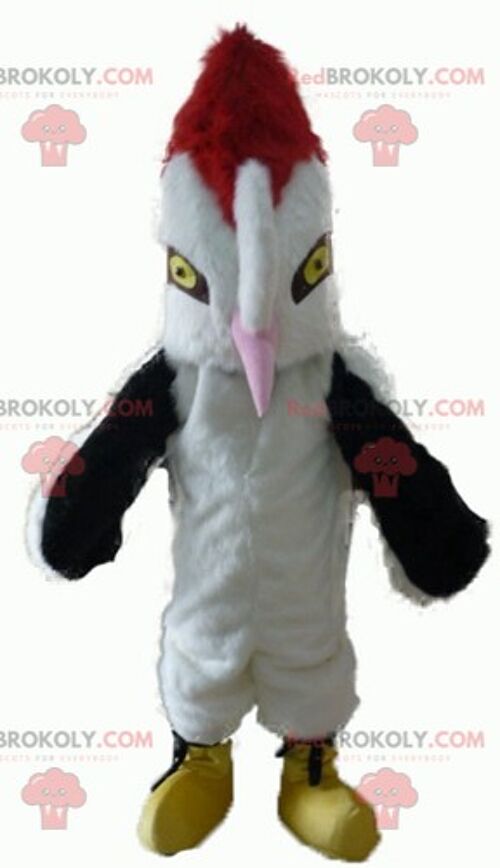 Stork seagull REDBROKOLY mascot with a cap and a jersey / REDBROKO_02647