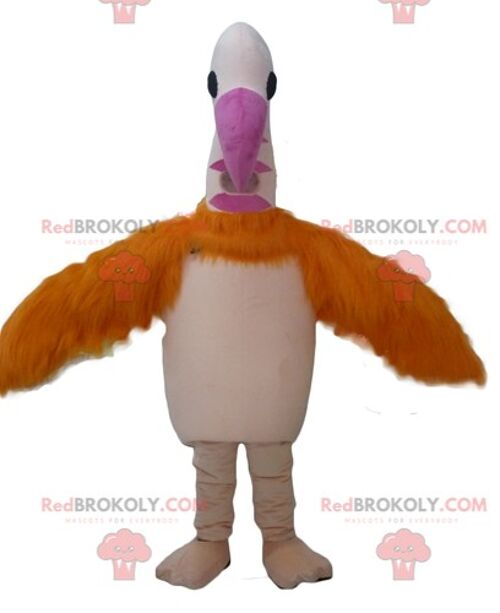 Multicolored bird REDBROKOLY mascot with feathers on the head / REDBROKO_02651