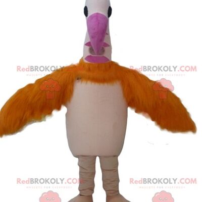Multicolored bird REDBROKOLY mascot with feathers on the head / REDBROKO_02651