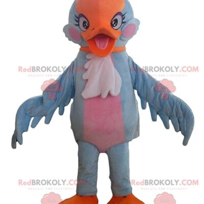 Mascota de REDBROKOLY pájaro pollito azul gigante y divertido / REDBROKO_02658