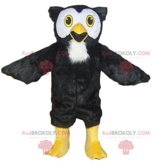 Black white and yellow parrot toucan REDBROKOLY mascot / REDBROKO_02662
