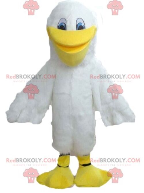 White and yellow duck gull REDBROKOLY mascot / REDBROKO_02664
