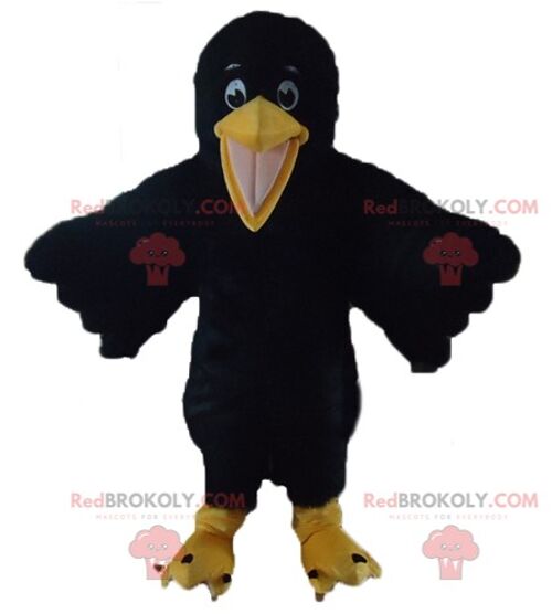 Owl REDBROKOLY mascot black and white owl in costume / REDBROKO_02673