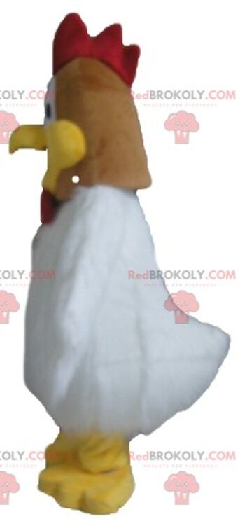 Mascotte de coq géant rouge et jaune orangé REDBROKOLY / REDBROKO_02692 3