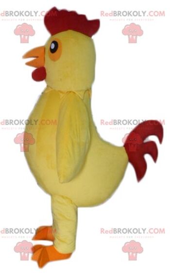 Mascotte de coq poule blanche rouge et jaune REDBROKOLY / REDBROKO_02705 3