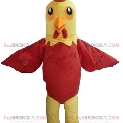 Giant rooster yellow and red hen REDBROKOLY mascot / REDBROKO_02706