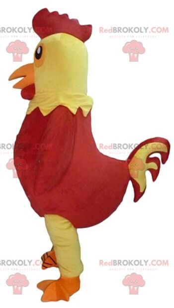 Mascotte de coq géant jaune et poule rouge REDBROKOLY / REDBROKO_02706 3