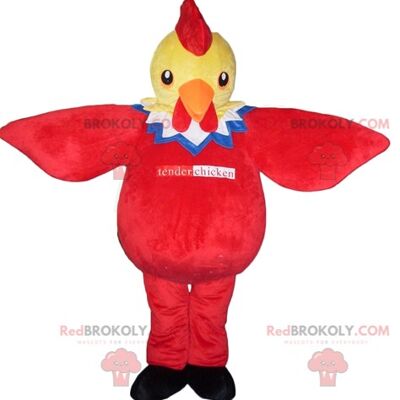 Gallina amarilla gigante Mascota REDBROKOLY vestida de chef / REDBROKO_02708