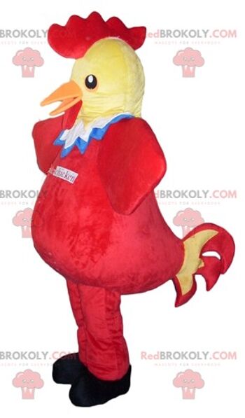 Mascotte de poule jaune géante REDBROKOLY déguisée en chef / REDBROKO_02708 3