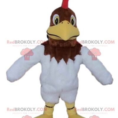 Mascota de REDBROKOLY pollito grande amarillo y naranja regordete y lindo / REDBROKO_02713