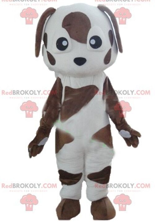 Soft and hairy brown and white hamster REDBROKOLY mascot / REDBROKO_02771