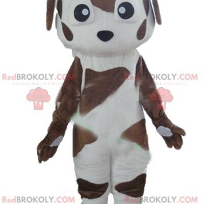 Soft and hairy brown and white hamster REDBROKOLY mascot / REDBROKO_02771