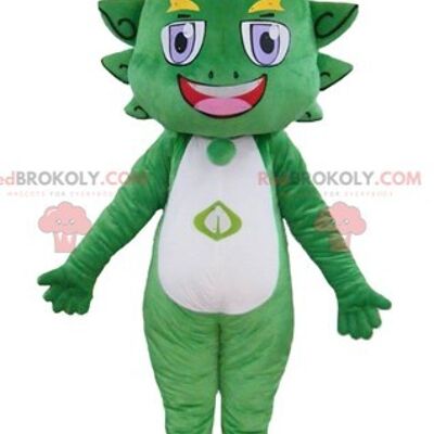 Divertente e colorato drago verde mascotte REDBROKOLY / REDBROKO_02785