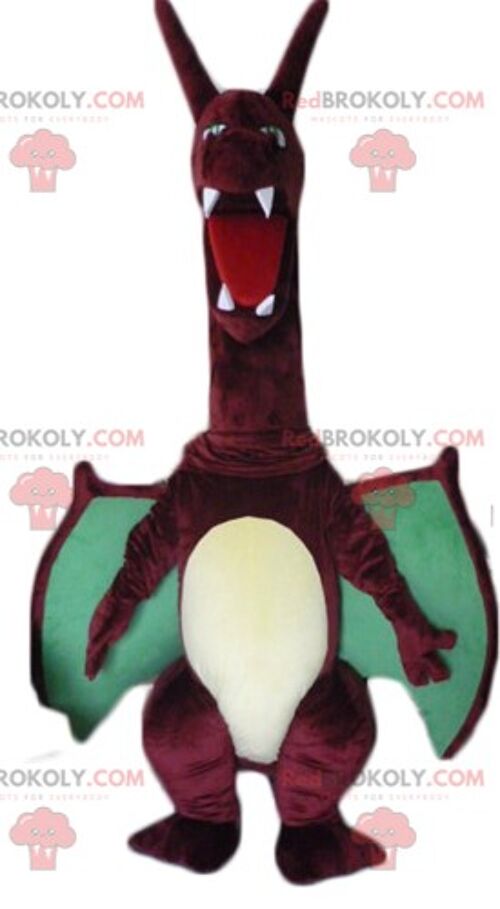 Orange and pink green dinosaur REDBROKOLY mascot / REDBROKO_02809