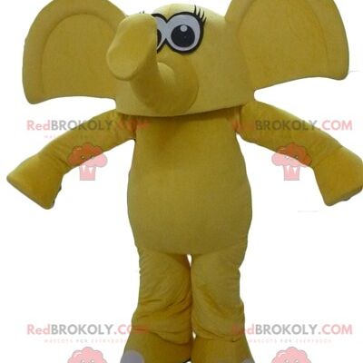Fully customizable pink elephant REDBROKOLY mascot / REDBROKO_02841