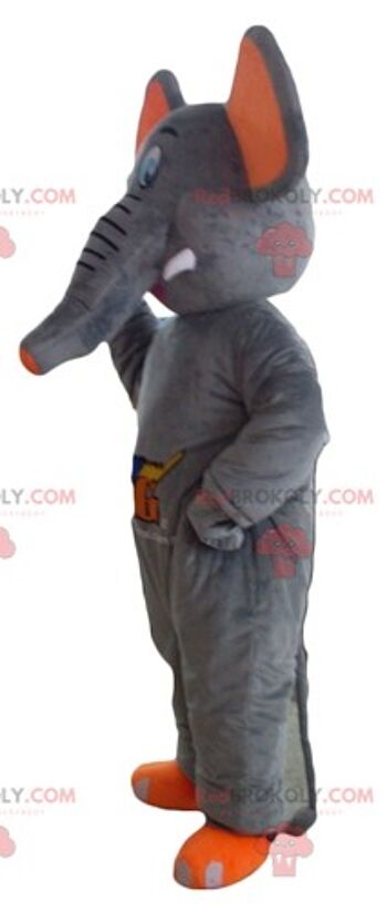 Mascotte d'éléphant gris REDBROKOLY en tenue jaune et noire / REDBROKO_02844 3