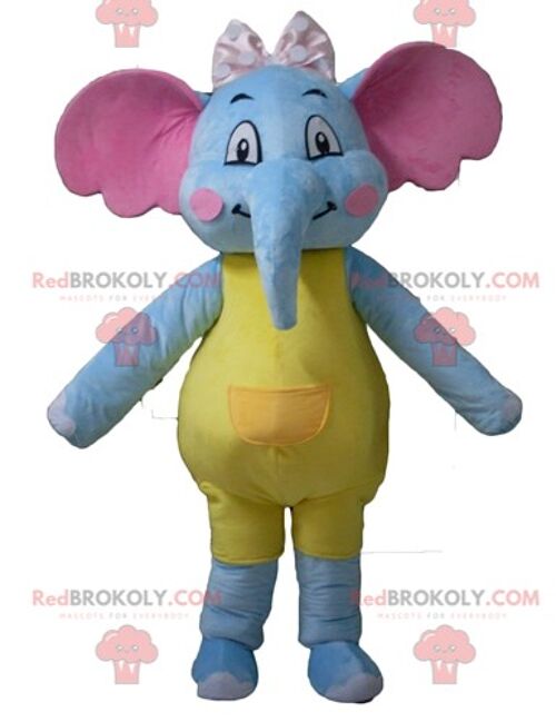 Cute and colorful gray and orange elephant REDBROKOLY mascot / REDBROKO_02845