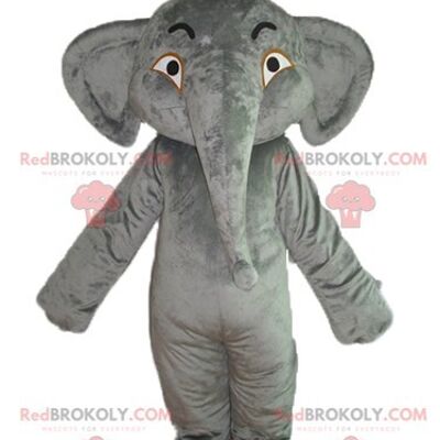 REDBROKOLY Maskottchen Elefant blau gelb und rosa attraktiv und bunt / REDBROKO_02846