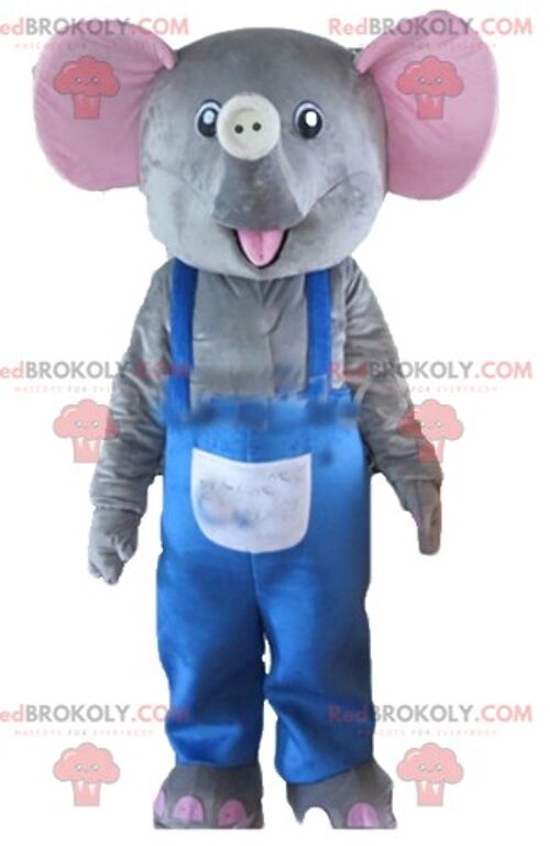 Soft and impressive gray elephant REDBROKOLY mascot / REDBROKO_02847