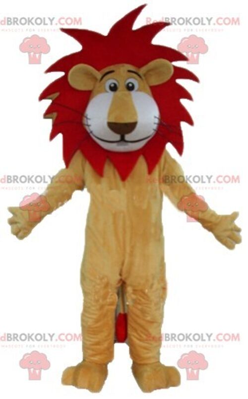 Lion REDBROKOLY mascot white and orange lion cub / REDBROKO_02861