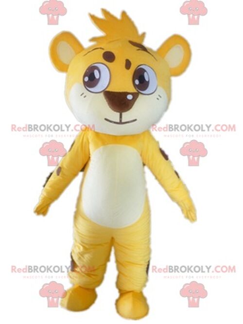 Soft and cute brown and yellow lion REDBROKOLY mascot / REDBROKO_02866
