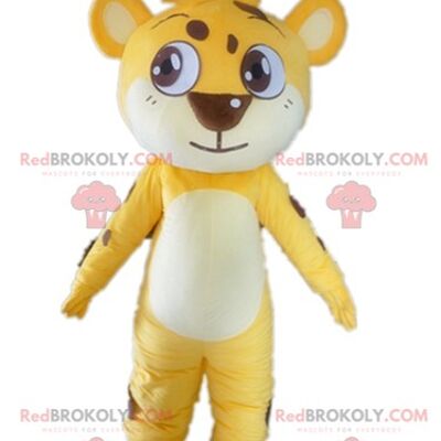 Soft and cute brown and yellow lion REDBROKOLY mascot / REDBROKO_02866