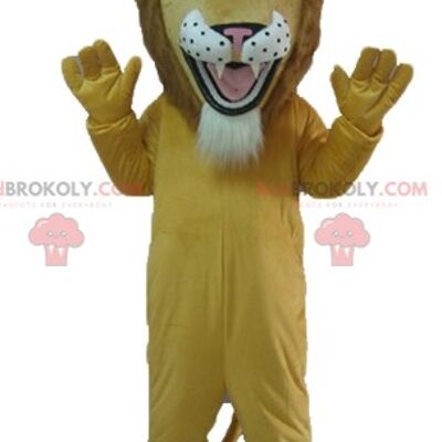 Mascotte de chat tigre jaune blanc et noir personnalisable REDBROKOLY / REDBROKO_02870