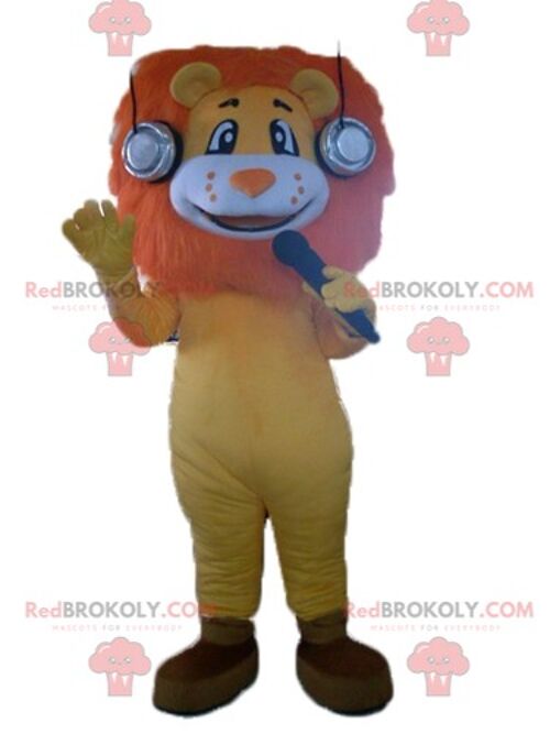 Orange yellow and red lion REDBROKOLY mascot with a pretty mane / REDBROKO_02872
