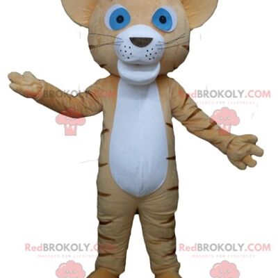 Süßes und berührendes niedliches weißes und schwarzes Tiger REDBROKOLY-Maskottchen / REDBROKO_02896