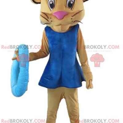 Mascotte gigante REDBROKOLY tigre grigia bianca e nera / REDBROKO_02917