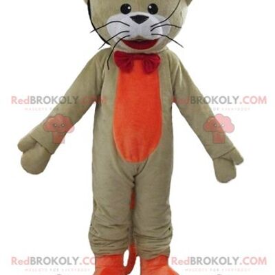 Brauner Affe REDBROKOLY Maskottchen gekleidet in einem farbenfrohen Outfit / REDBROKO_02936
