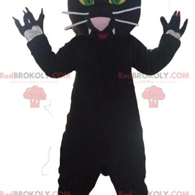 Black and pink cat REDBROKOLY mascot with wings and a crown / REDBROKO_03020