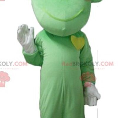 Very smiling green frog REDBROKOLY mascot / REDBROKO_03045
