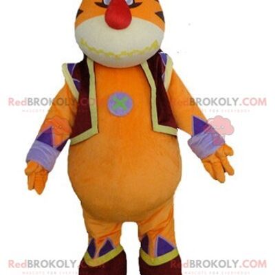 Mascota de potro naranja REDBROKOLY en traje colorido / REDBROKO_03152