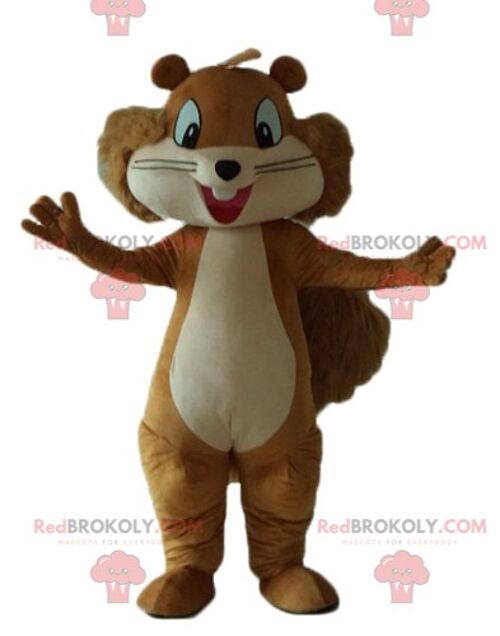 Very funny and smiling brown kangaroo REDBROKOLY mascot / REDBROKO_03179