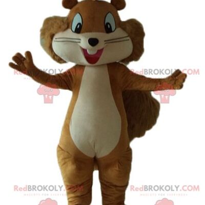 Very funny and smiling brown kangaroo REDBROKOLY mascot / REDBROKO_03179