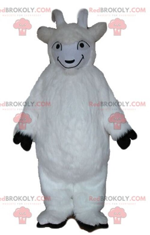All hairy white goat REDBROKOLY mascot / REDBROKO_03186