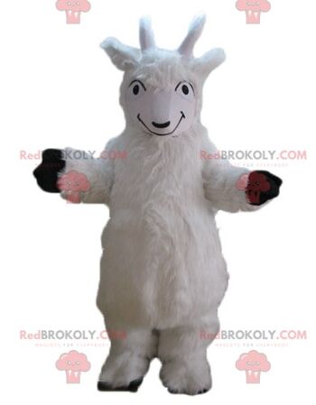 Mascotte de bouc blanc tout poilu REDBROKOLY / REDBROKO_03186 2